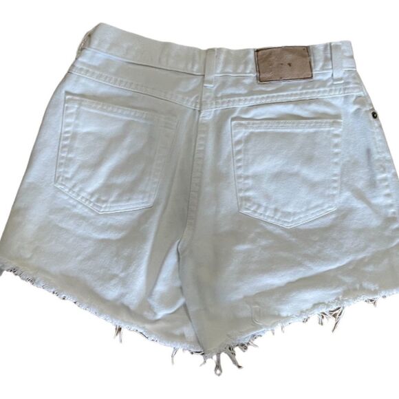 Moda International High Waisted White Cut off Jean Shorts, Size 8 - Picture 2 of 3